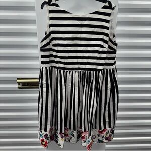 3X Modcloth Black and White stripe dress